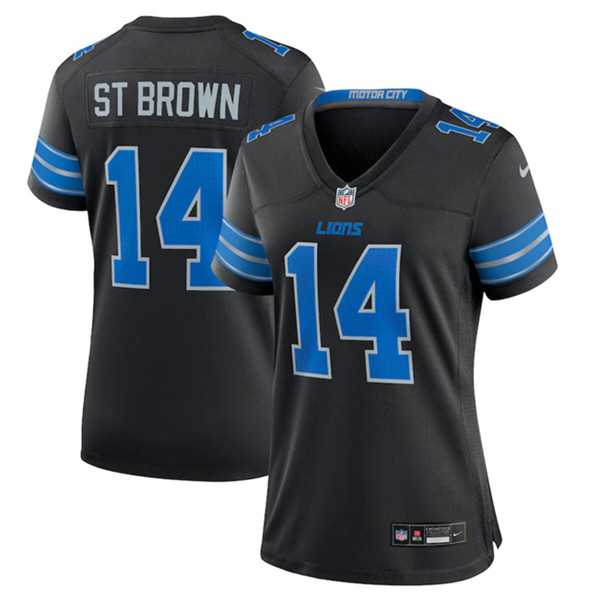 Women's Detroit Lions #14 Amon-Ra St. Brown Black 2nd Alternate Stitched Jersey Dzhi,We sell and wholesale Women's Detroit Lions #14 Amon-Ra St. Brown Black 2nd Alternate Stitched Jersey Dzhi on line form chian!